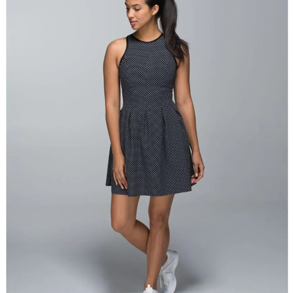 RARE LULULEMON Here  To There High Neck Heathered Gray Tennis Dress Size 2 - Picture 3 of 12